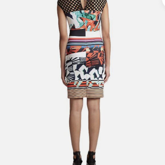 NWT CLOVER CANYON Ink Strokes neoprene bodycon sleeveless dress Size XS - Picture 6 of 11